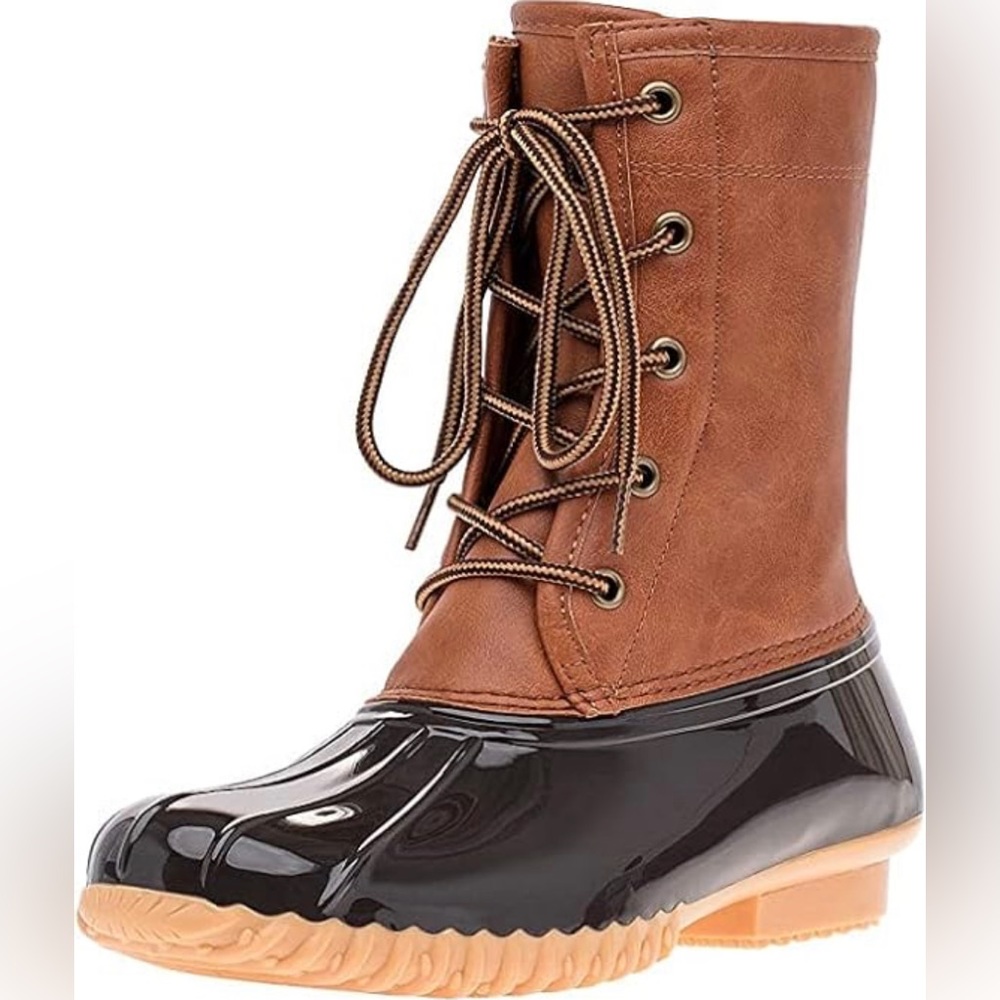 Sporto Women’s Size 8 Lace up Duck boots Style Christina Brown Black Tan